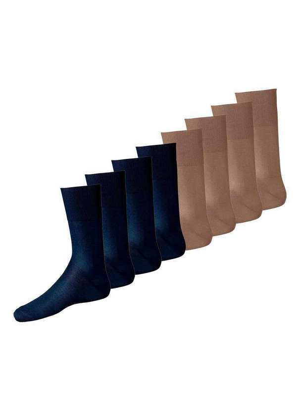Vista 2 Kit com 8 pares de Meias Social Lupo 1100-011/049 Marinho-Bege Lupo