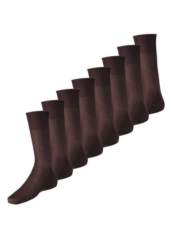 Vista 2 Kit com 8 pares de Meias Social Meianyl 6002-001 Café Lupo Lupo