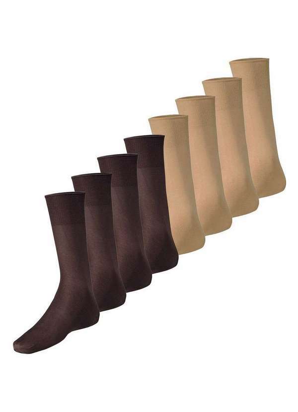 Vista 2 Kit com 8 pares de Meias Social Meianyl 6002-001 Café-Bege Lupo Lupo
