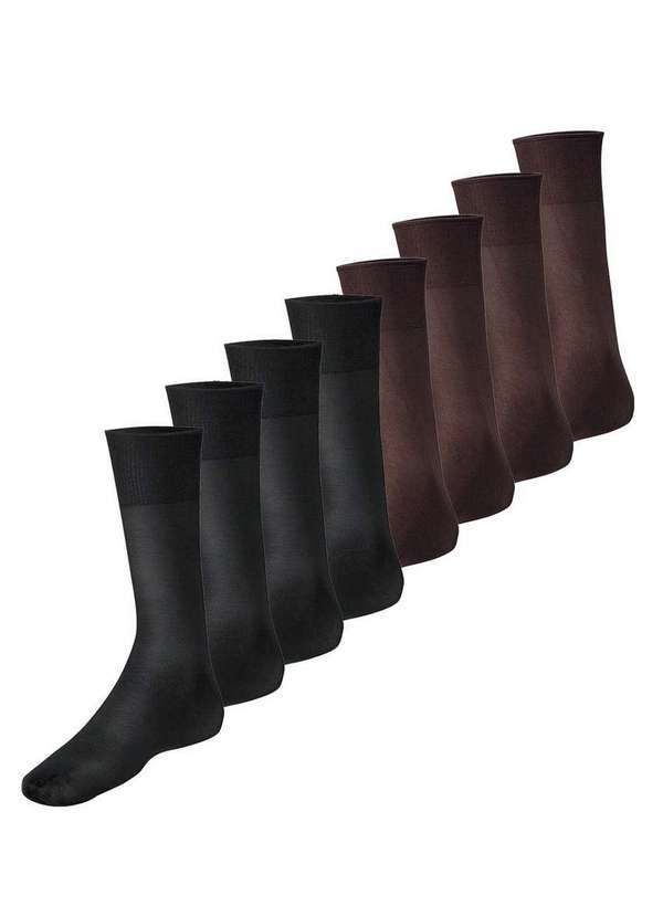 Vista 2 Kit com 8 pares de Meias Social Meianyl 6002-001 Preto-Café Lupo Lupo
