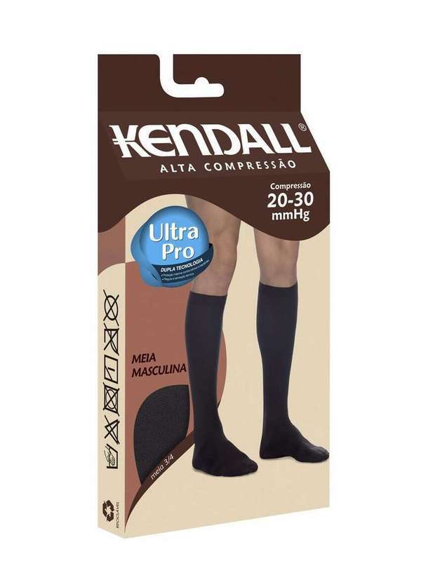 Vista 2 Meia 3/4 Kendall Alta Compressão Masculina Marrom Kendall