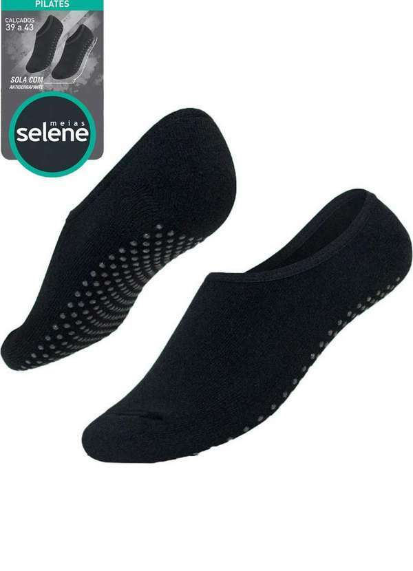 Vista 2 Meia Antiderrapante Pilates Selene 4400-002 550-Preto SELENE