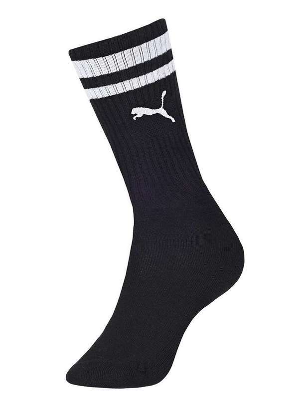 Vista 2 Meia Esportiva Cano Longo Puma 4695-001 553-Preto-Branco Puma