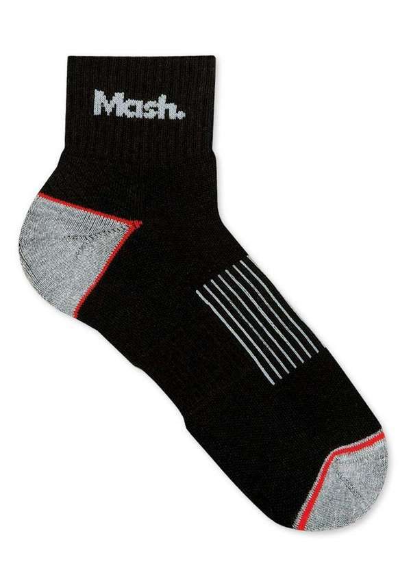 Vista 2 Meia Esportiva Cano Médio Mash 215.19 Pt00-Preto MASH