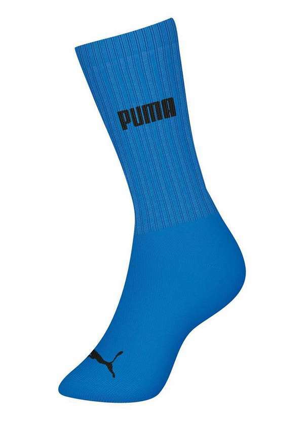 Vista 2 Meia Esportiva Cano Longo Puma 4535-004 611-Azul-Preto Puma