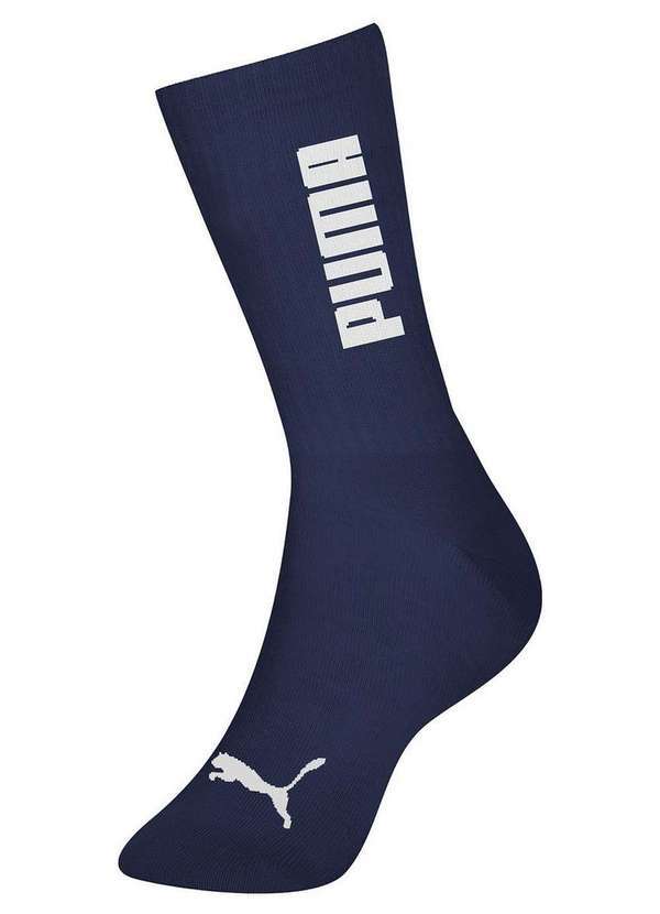 Vista 2 Meia Esportiva Cano Longo Puma 4535-004 603-Marinho-Branco Puma