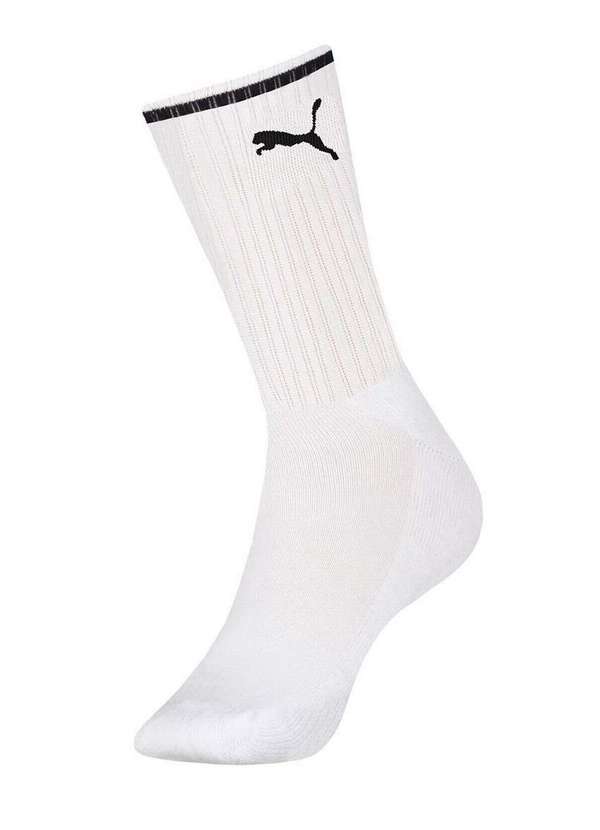 Vista 2 Meia Esportiva Cano Longo Puma 4690-001 504-Branco-Preto Puma