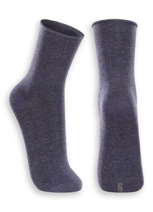 Vista 2 Meia sem Punho Casual Lupo 1275-011 2891-Mescla-Jeans Lupo