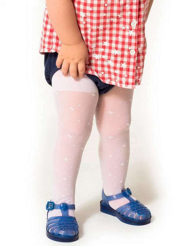 Vista 2 Meia Calça Bebê Fio 20 Trifil 6874 1-Branca TRIFIL