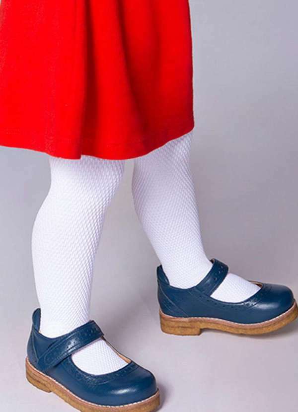 Vista 2 Meia Calça Bebê Fio 70 Cute Lobinha 2554-001 100-Branco-Antartida Lupo Lupo