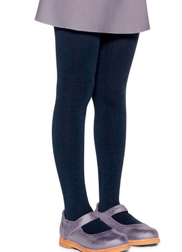 Vista 2 Meia Calça Infantil Fio 80 Opaca Lobinha 2526-001 2800-Marinho Lupo Lupo