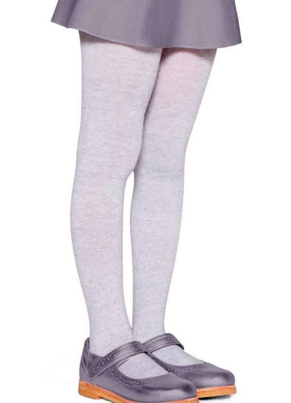 Vista 2 Meia Calça Infantil Fio 80 Opaca Lobinha 2526-001 8020-Cinza Lupo Lupo