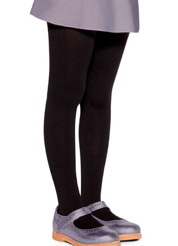 Vista 2 Meia Calça Infantil Fio 80 Opaca Lobinha 2526-001 9990-Preta Lupo Lupo