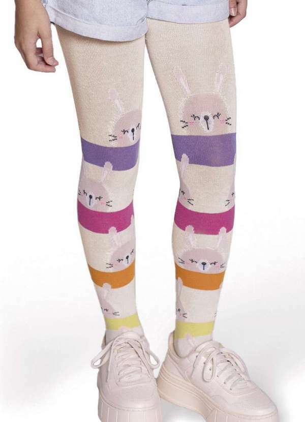Vista 2 Meia Calça Infantil Fio 80 Selene 9560-002 501-Marfim SELENE