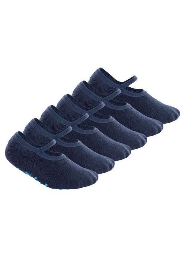 Vista 2 Kit 6 pares de Sapatilhas Bebê Antiderrapante Lupo 2027-004 Azul Lupo