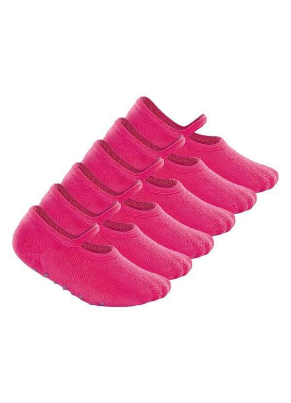 Vista 2 Kit 6 pares de Sapatilhas Bebê Antiderrapante Lupo 2027-004 Rosa Lupo