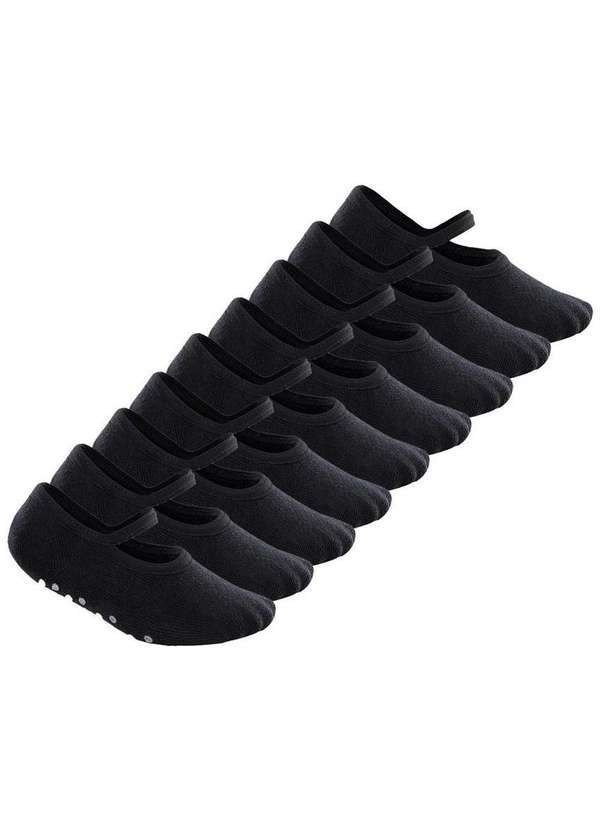 Vista 2 Kit 9 pares de Sapatilhas Bebê Antiderrapante Lupo 2027-004 Preto Lupo