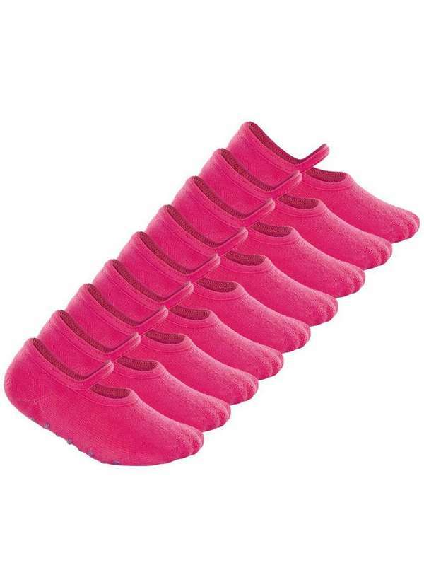 Vista 2 Kit 9 pares de Sapatilhas Bebê Antiderrapante Lupo 2027-004 Rosa Lupo
