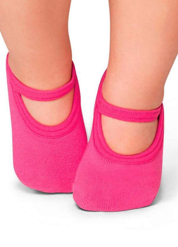 Vista 2 Sapatilha Bebê Antiderrapante Lupo 2027-004 5450-Rosa-Fruti Lupo