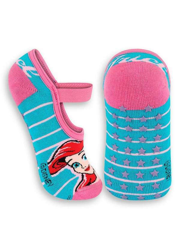 Vista 2 Sapatilha Infantil Antiderrapante Princesas Lupo 2367-013 4380-Verde Disney Disney