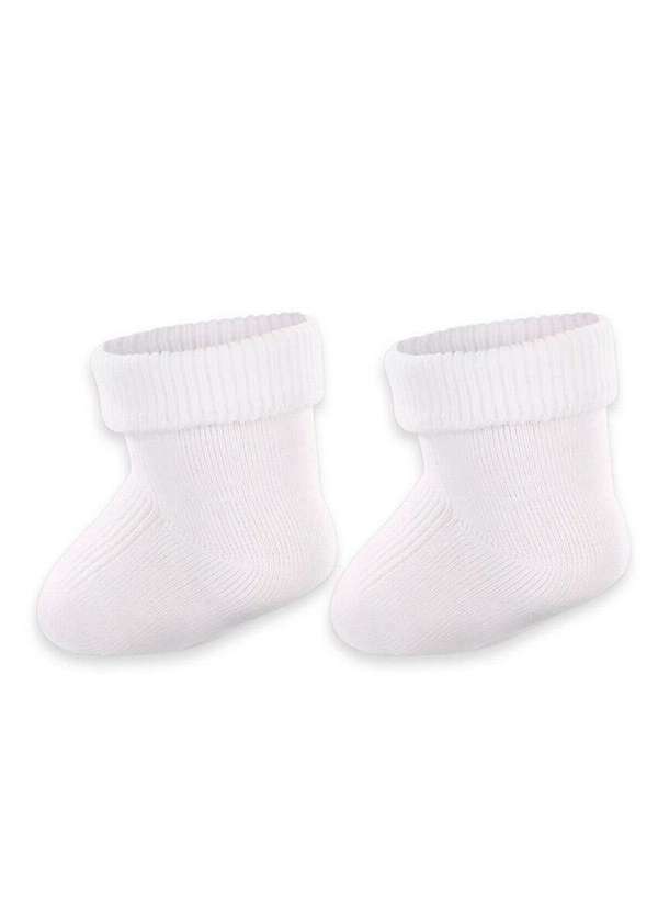 Vista 2 Kit 2 pares de Meias Bebê Cano Médio Lupo 2002-088 0900-Branco Lupo