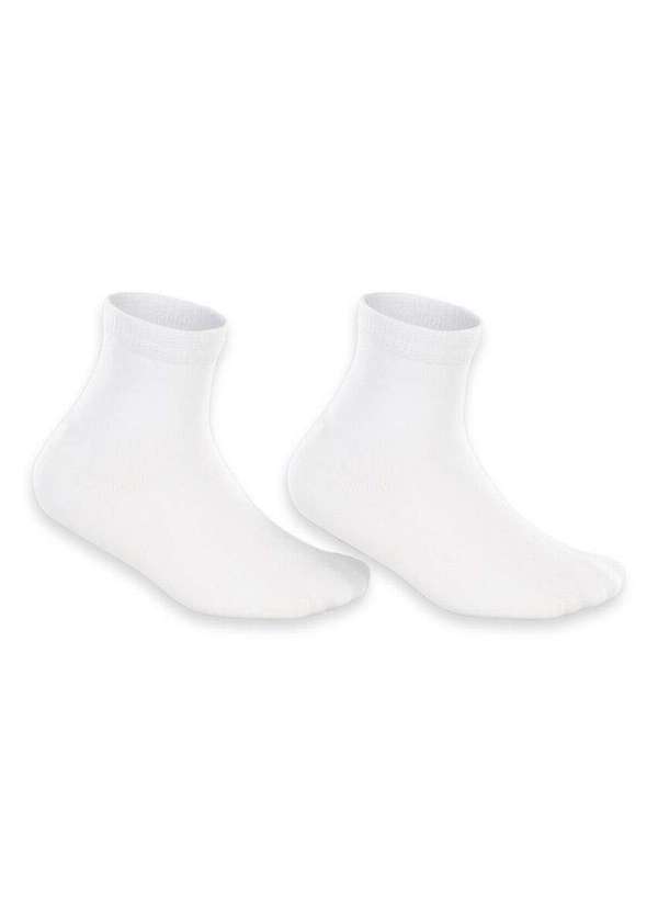 Vista 2 Kit 2 pares de Meias Bebê Cano Médio Lupo 2005-088 0900-Branco Lupo