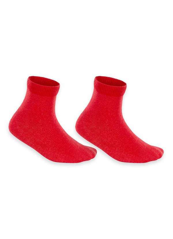Vista 2 Kit 2 pares de Meias Bebê Cano Médio Lupo 2005-088 0906-Vermelho Lupo