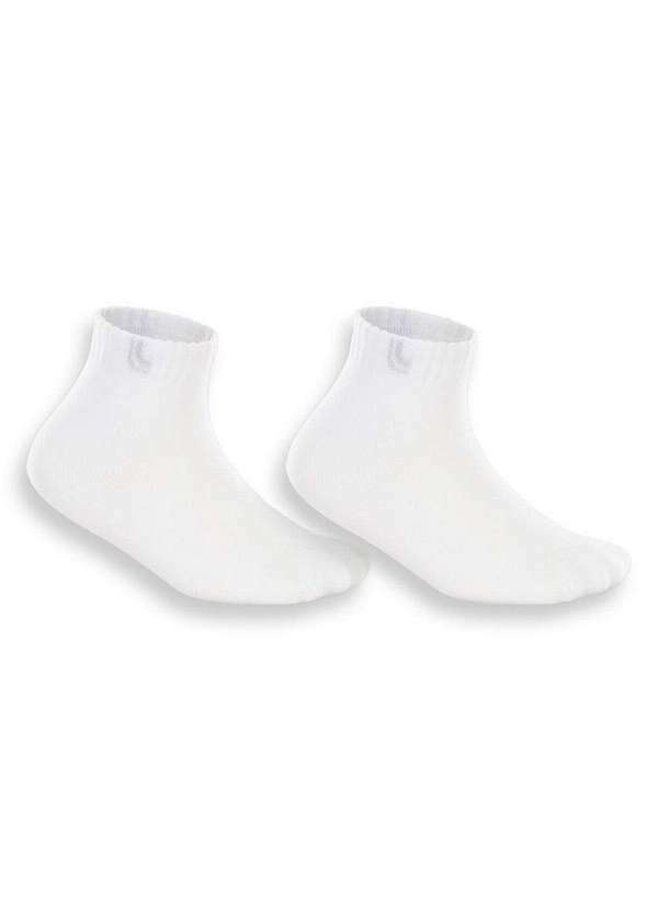 Vista 2 Kit 2 pares de Meias Bebê Cano Médio Lupo 2025-088 0900-Branco Lupo