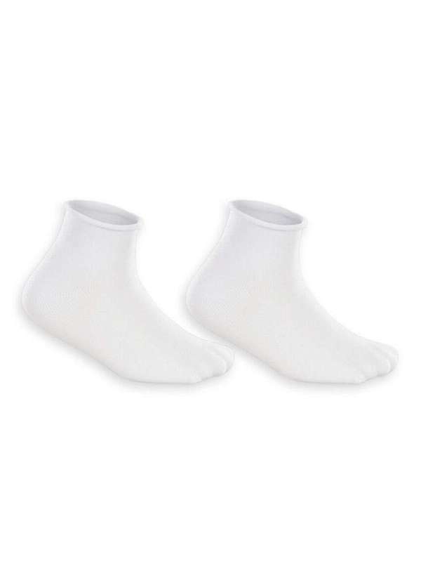 Vista 2 Kit 2 pares de Meias Bebê sem Punho Lupo 2051-088 0900-Branco Lupo