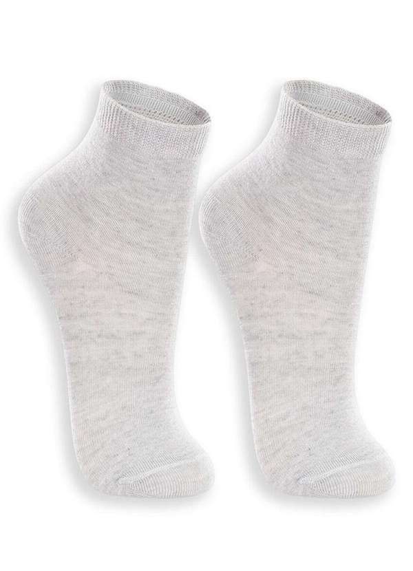 Vista 2 Kit 2 pares de Meias Infantil Cano Médio Lupo 2830-088 0902-Cinza Lupo
