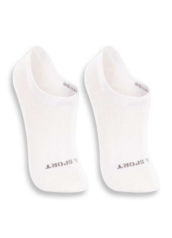 Vista 2 Kit 2 pares de Meias Infantil Invisível Lupo 2170-088 0900-Branco Lupo