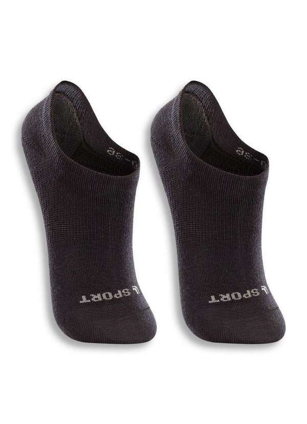 Vista 2 Kit 2 pares de Meias Infantil Invisível Lupo 2170-088 0901-Preto Lupo