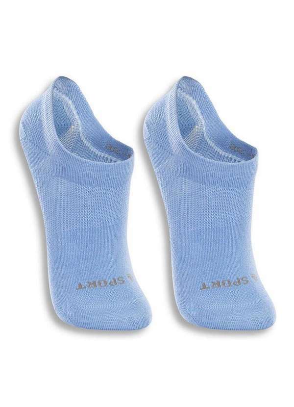 Vista 2 Kit 2 pares de Meias Infantil Invisível Lupo 2170-088 0902-Azul Lupo