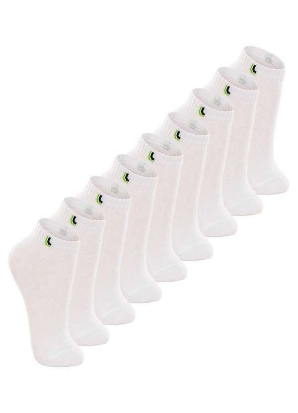 Kit 9 pares de Meias Infantil Cano Curto Lupo 2725-089 Branco