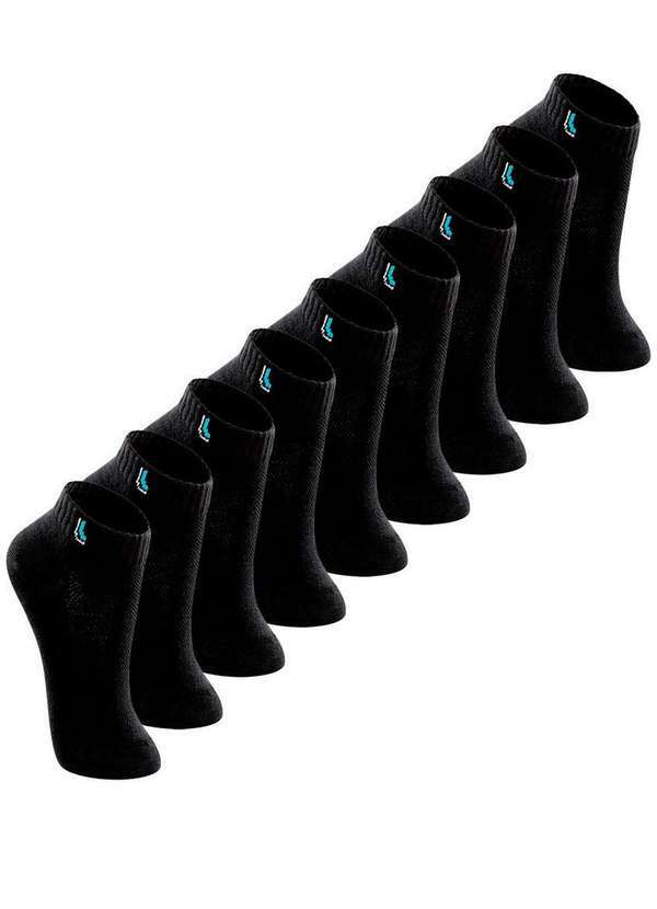 Kit 9 pares de Meias Infantil Cano Curto Lupo 2725-089 Preto
