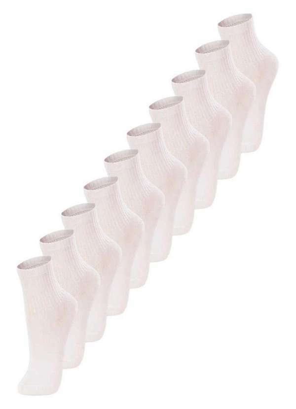 Vista 2 Kit com 10 pares de Meias Infantil Cano Médio Lupo 2727-088 Branco Lupo