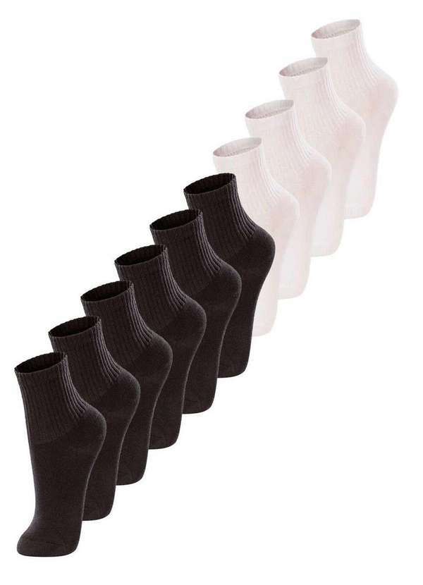 Vista 2 Kit com 10 pares de Meias Infantil Cano Médio Lupo 2727-088 Preto-Branco Lupo