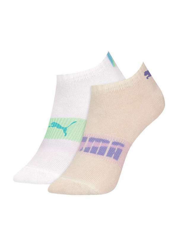 Vista 2 Kit 2 pares de Meias Infantil Invisível Puma 2760-001 993-Branco-Marfim Puma