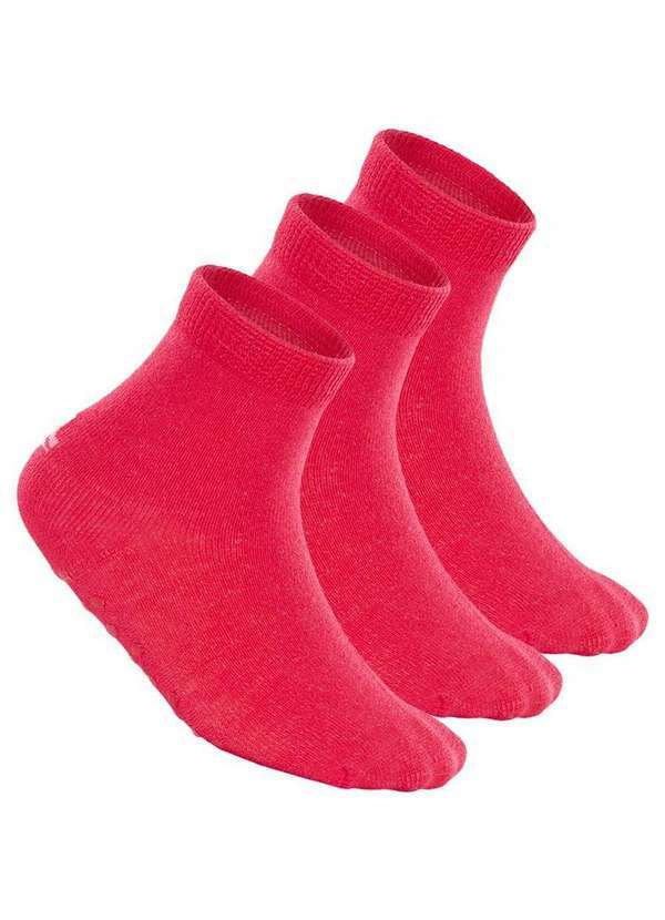 Vista 2 Kit 3 pares de Meias Bebê Antiderrapante Lupo 2041-032 Rosa Lupo