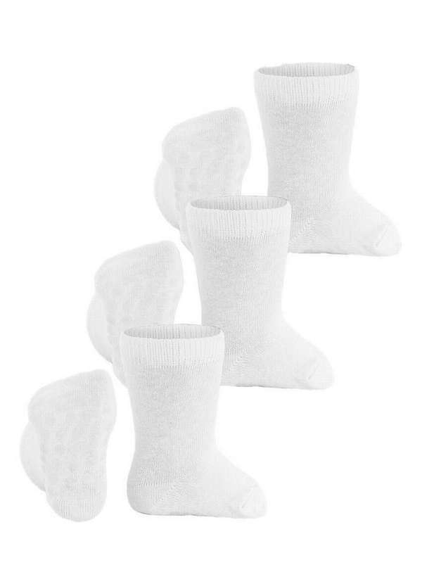 Vista 2 Kit 3 pares de Meias Bebê Cano Médio Trifil 6023 0001-Branco TRIFIL