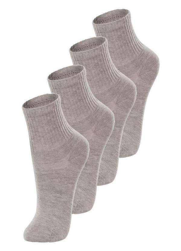 Vista 2 Kit com 4 pares de Meias Infantil Cano Médio Lupo 2727-088 Mescla-Areia Lupo