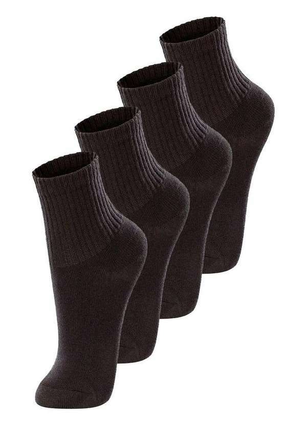 Vista 2 Kit com 4 pares de Meias Infantil Cano Médio Lupo 2727-088 Preto Lupo