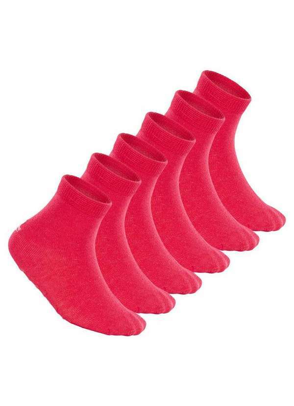 Vista 2 Kit 6 pares de Meias Bebê Antiderrapante Lupo 2041-032 Rosa Lupo