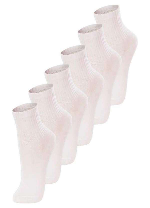Vista 2 Kit com 6 pares de Meias Infantil Cano Médio Lupo 2727-088 Branco Lupo