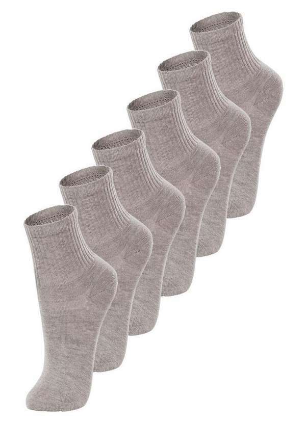 Vista 2 Kit com 6 pares de Meias Infantil Cano Médio Lupo 2727-088 Mescla-Areia Lupo
