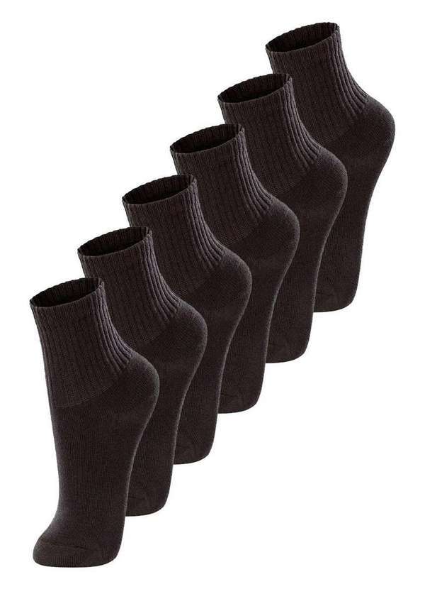 Vista 2 Kit com 6 pares de Meias Infantil Cano Médio Lupo 2727-088 Preto Lupo