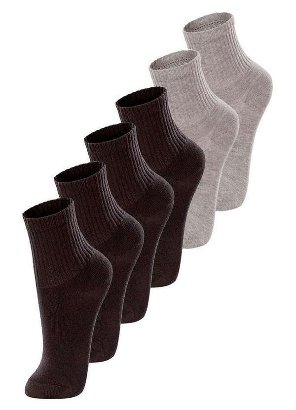 Vista 2 Kit com 6 pares de Meias Infantil Cano Médio Lupo 2727-088 Preto-Mescla-Areia Lupo