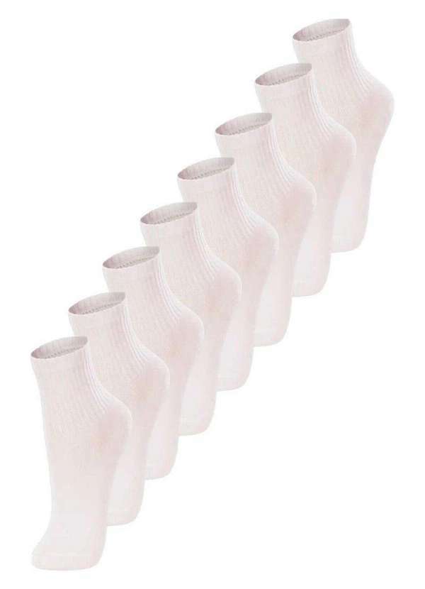 Vista 2 Kit com 8 pares de Meias Infantil Cano Médio Lupo 2727-088 Branco Lupo