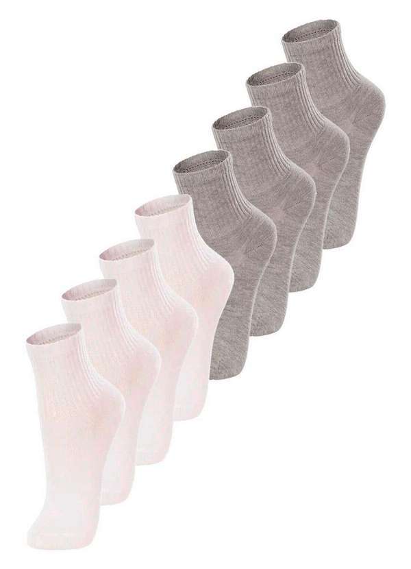 Vista 2 Kit com 8 pares de Meias Infantil Cano Médio Lupo 2727-088 Branco-Mescla-Areia Lupo