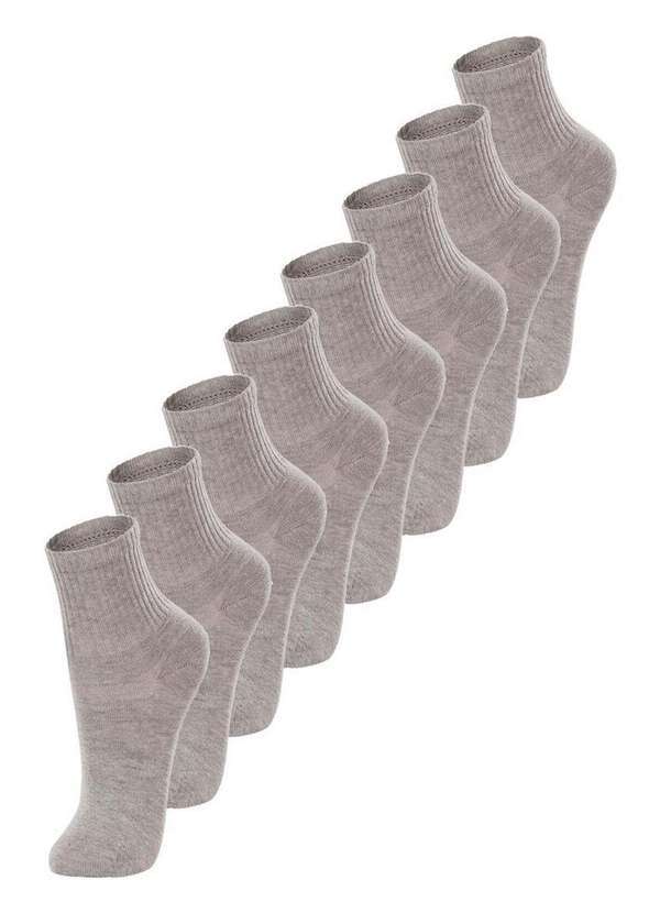 Vista 2 Kit com 8 pares de Meias Infantil Cano Médio Lupo 2727-088 Mescla-Areia Lupo